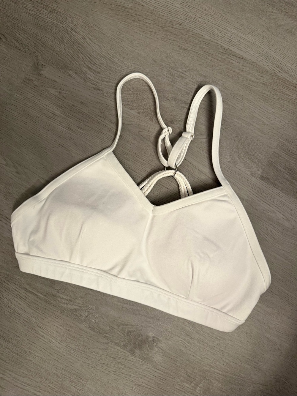 Bombshell Sportswear White Braided Strappy Sports Bra